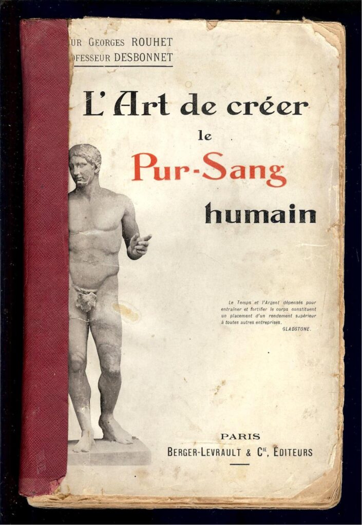 Couverture du livre "L'Art de créer le Pur-Sang humain" de Georges Rouhet et Edmond Desbonnet.